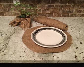 Natural Burlap Round Placemats