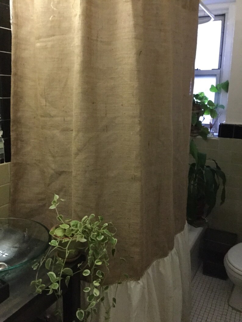 Rideau de douche en toile de jute toile de jute | Etsy