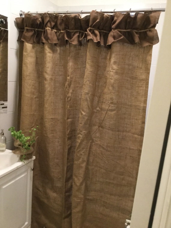 burlap shower curtain etsy