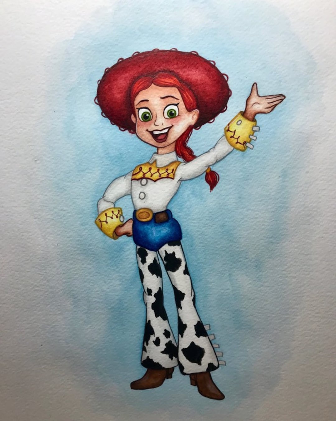 Disney Pixar Toy Story Jessie Watercolor Painting Prints Etsy