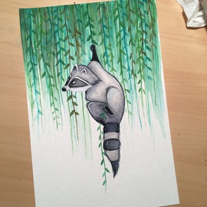 Meeko Watercolor Painting - Disney's Pocahontas - Print