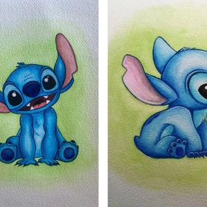 Disney&#39;s Stitch - Lilo & Stitch - Watercolor painting - print