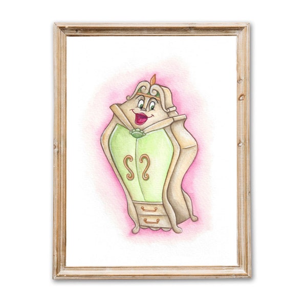 Wardrobe - Beauty and the Beast Watercolor Painting - Print