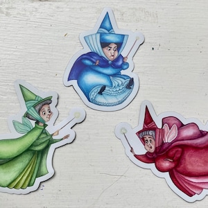 Sleeping Beauty Fairies - Flora, Fauna, Merryweather Fairy Magnets