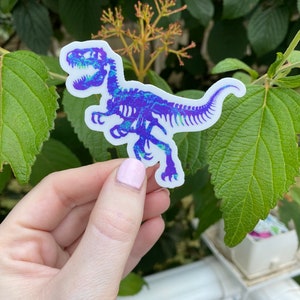 Dinosaur Skeleton Vinyl Sticker OR Magnet - Velociraptor- 3 inch