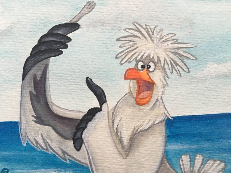 Ariel Flounder & Scuttle Watercolor Painting Print and Etsy