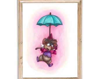 Disney's Alice in Wonderland - Dormouse - Watercolor Painting