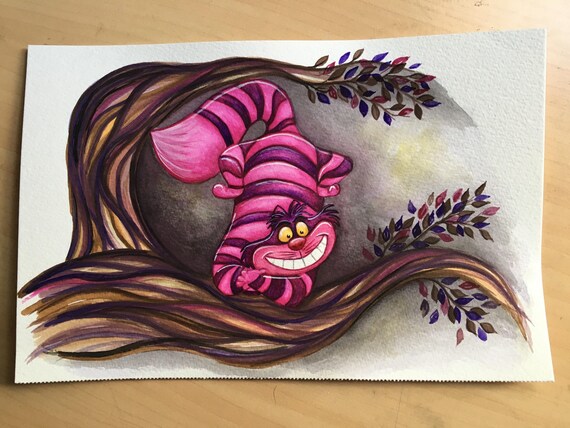 Alice Au Pays Des Merveilles Chat Cheshire Peinture A Etsy Canada