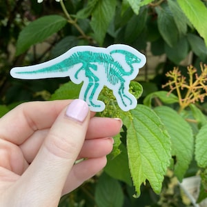 Dinosaur Skeleton Vinyl Sticker - Parasaurolophus - 3 inch