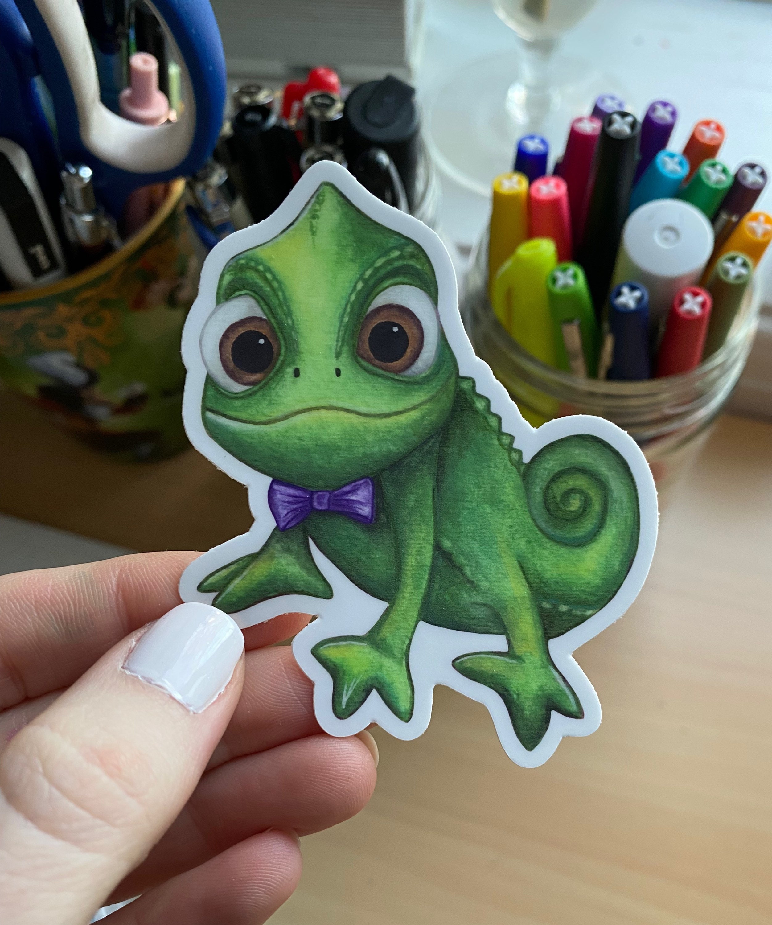 Pascal from Tangled with pastel purple background Tapestry for Sale by  Megan Olivia