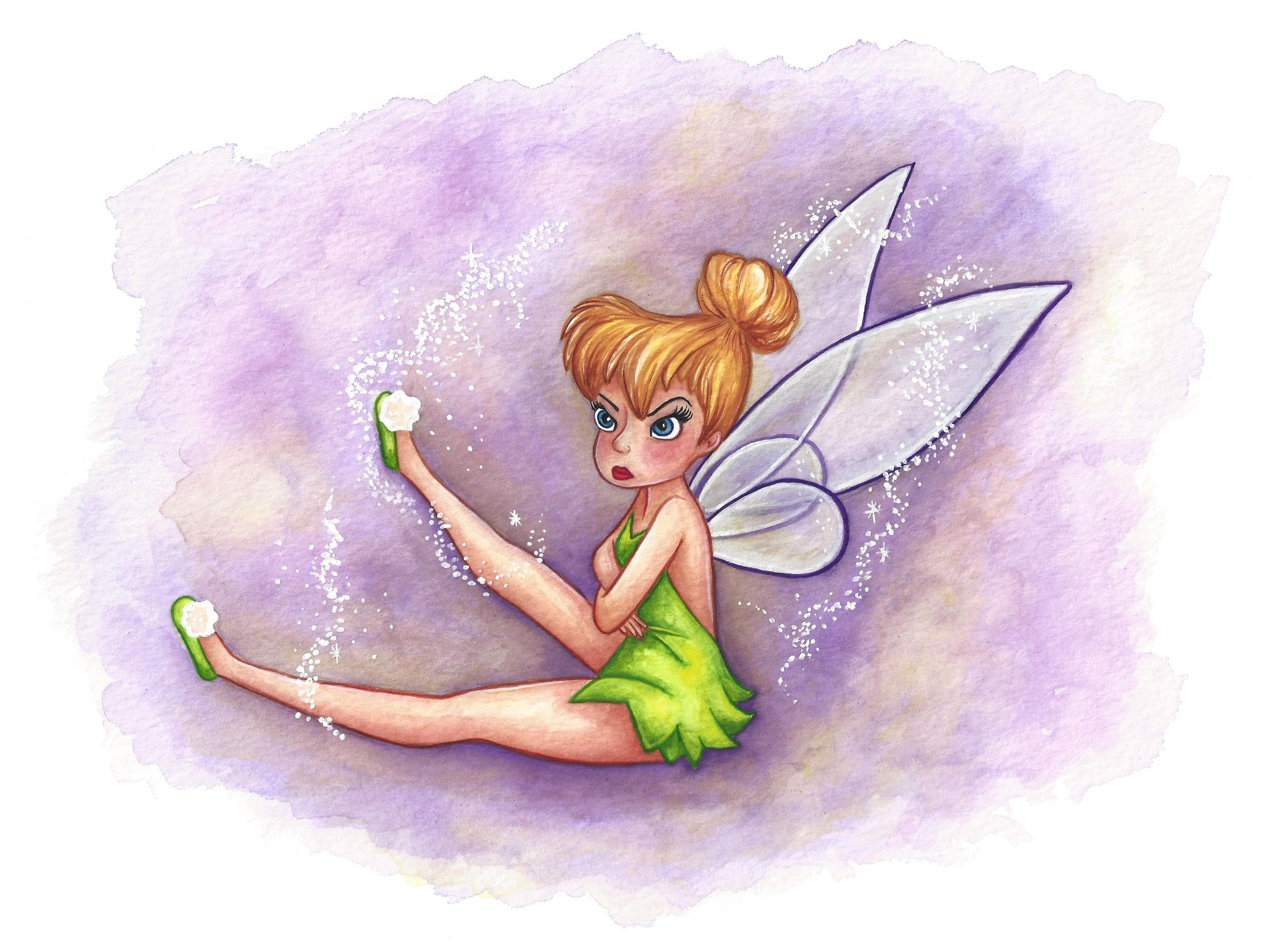 Sassy Tinkerbell Watercolor Painting PRINT   Etsy