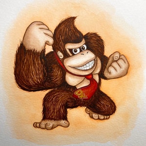 Nintendo’s Donkey Kong - Watercolor Painting - PRINT and ORIGINAL