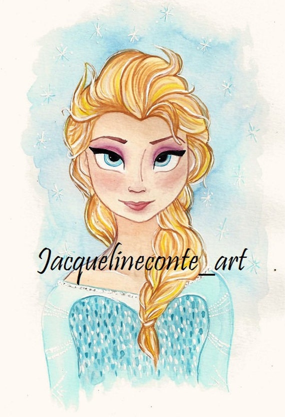 Frozen / Elsa / color pencils / watercolor / 15 x 21 cm (贈) | Disney frozen  elsa art, Watercolor disney, Disney drawings