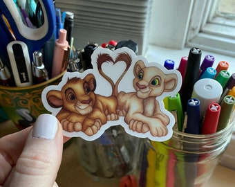 Disney’s the Lion King - Simba & Nala - Vinyl Clear 3 inch Sticker