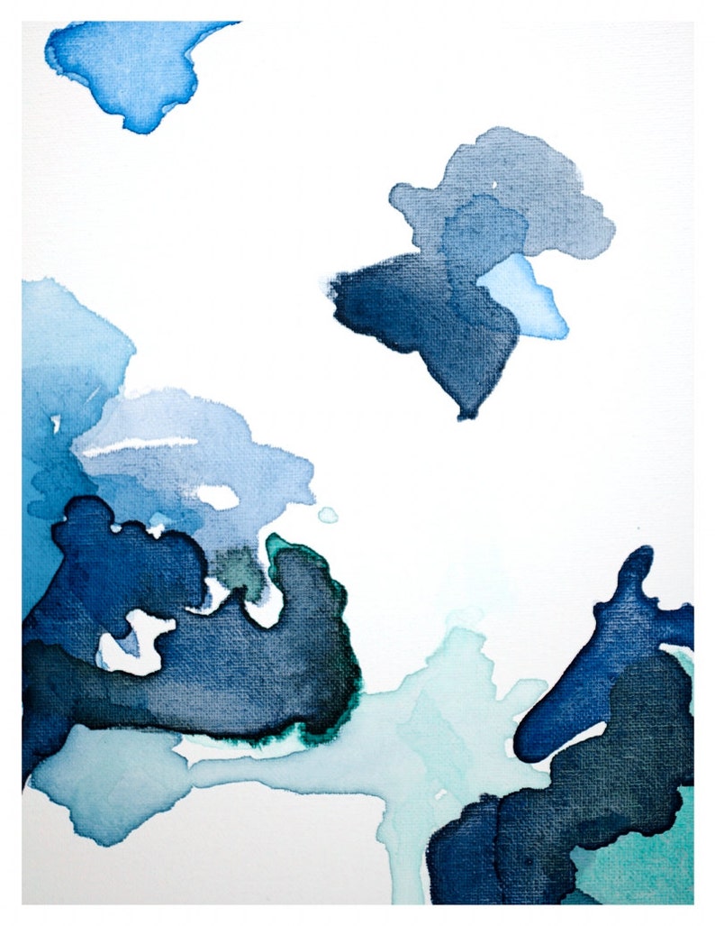 Large Abstract Art Print Navy Blue Abstract Canvas Wall | Etsy