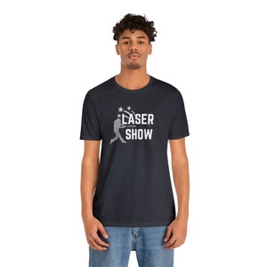 Laser Show Baseball Tee.  Unisex Jersey Short Sleeve SOFT Bella + Canvas Tee. Baseball Hitter Batter