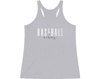 Baseball Vibes Mom Women's Tri-Blend Racerback Tank Bella + Canvas Super Soft