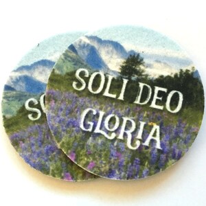 Absorbent car coasters for your car cup holder - Soli Deo Gloria - Cup Holder Auto Coasters