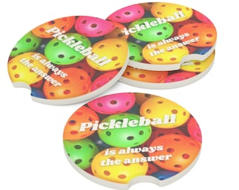 Pickleball Soapstone Car Coaster, Pickleball is always the answer coasters  made from highly durable and absorbent soapstone, 1pc 2pcs 4 pcs