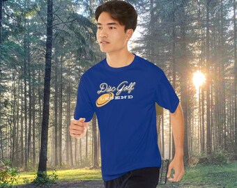Disc Golf Legend Men's Performance T-Shirt gives you comfort, breathability, and unmatched style. 100% polyester fabric, Disc golf gift