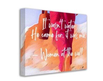 Women at the Well 10x8 Canvas Wall Art, Christian Home Decor, Inspiring Art, Decorate your home with God’s truth,  Beautiful Bible Art Décor