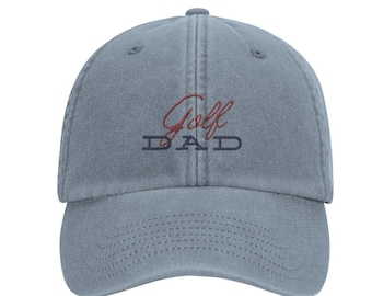 Golf Dad Vintage Cotton Dad Hat | Father’s Day gift for Golf Dads |  A stylish and comfortable cap made from 100% brushed washed cotton