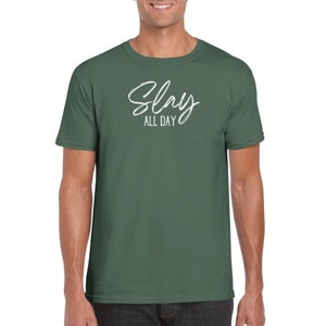 Slay all Day Unisex Crewneck T-shirt, Slay all Day T Shirt comes in multiple colors, Christian Shirt, inspirational gift