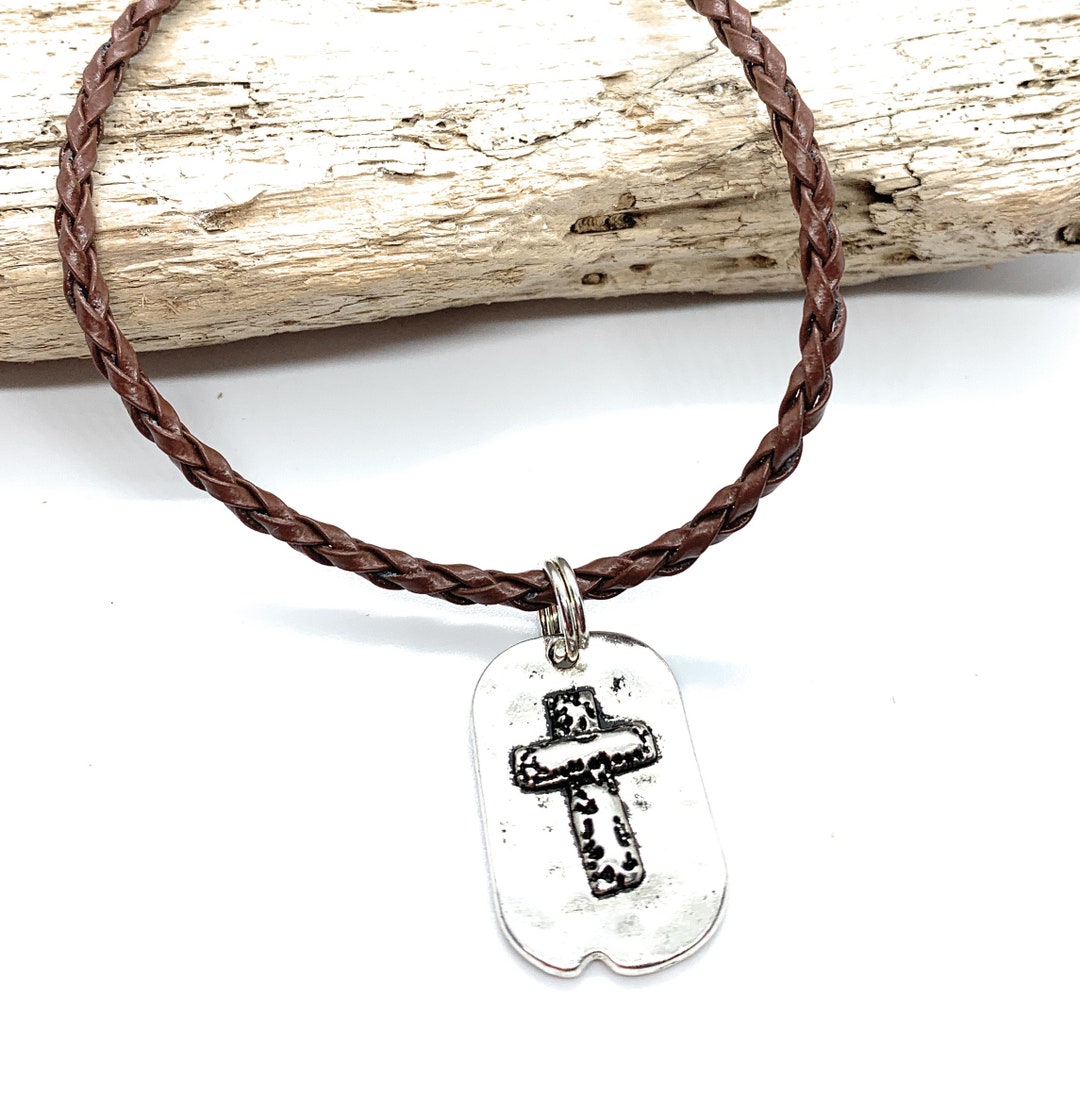 Handsome Men's Cross Necklace Dog Collar Cross Unique Etsy