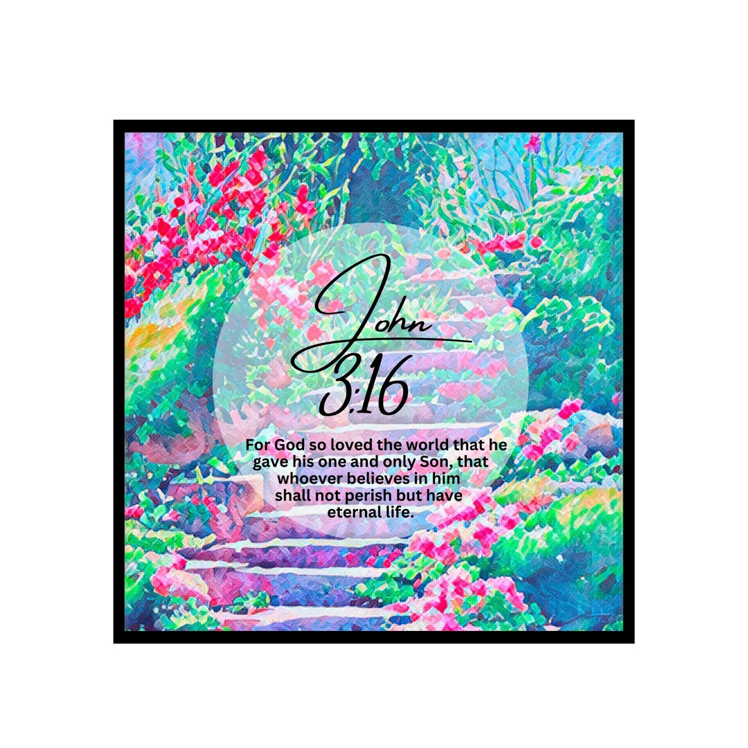 John 3:16 Bible Verse Wall Art. 8x8 Framed Wall Art, Decorate Your Home ...