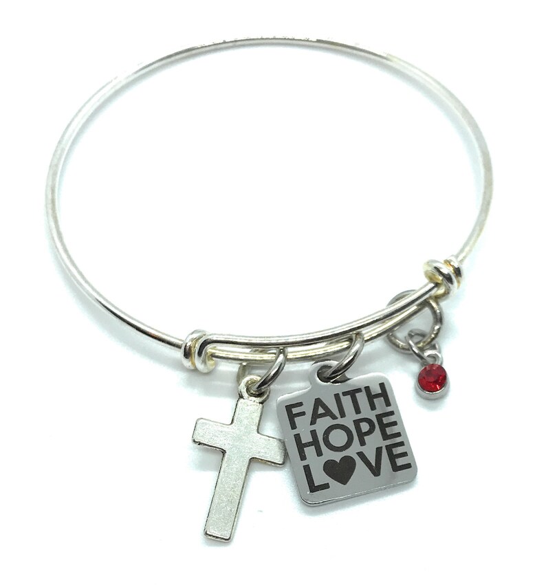 FAITH HOPE LOVE expandable stackable bangle bracelet silver Etsy