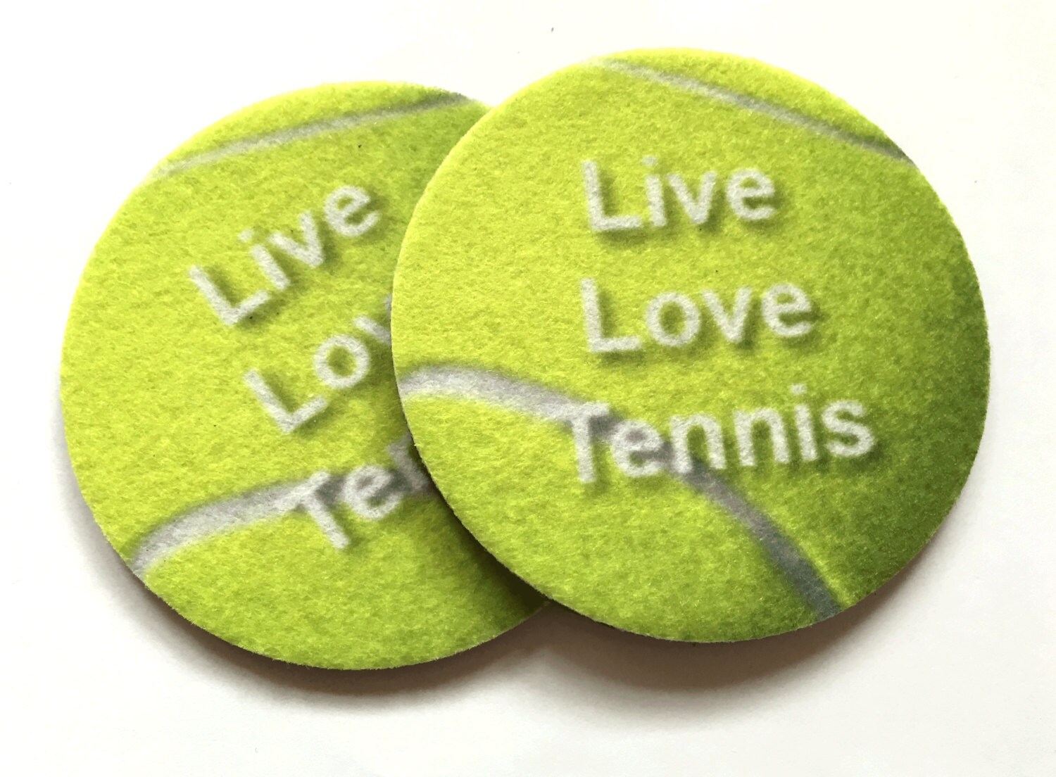 Set of Two Super Absorbent Tennis Car Coasters for Your Etsy