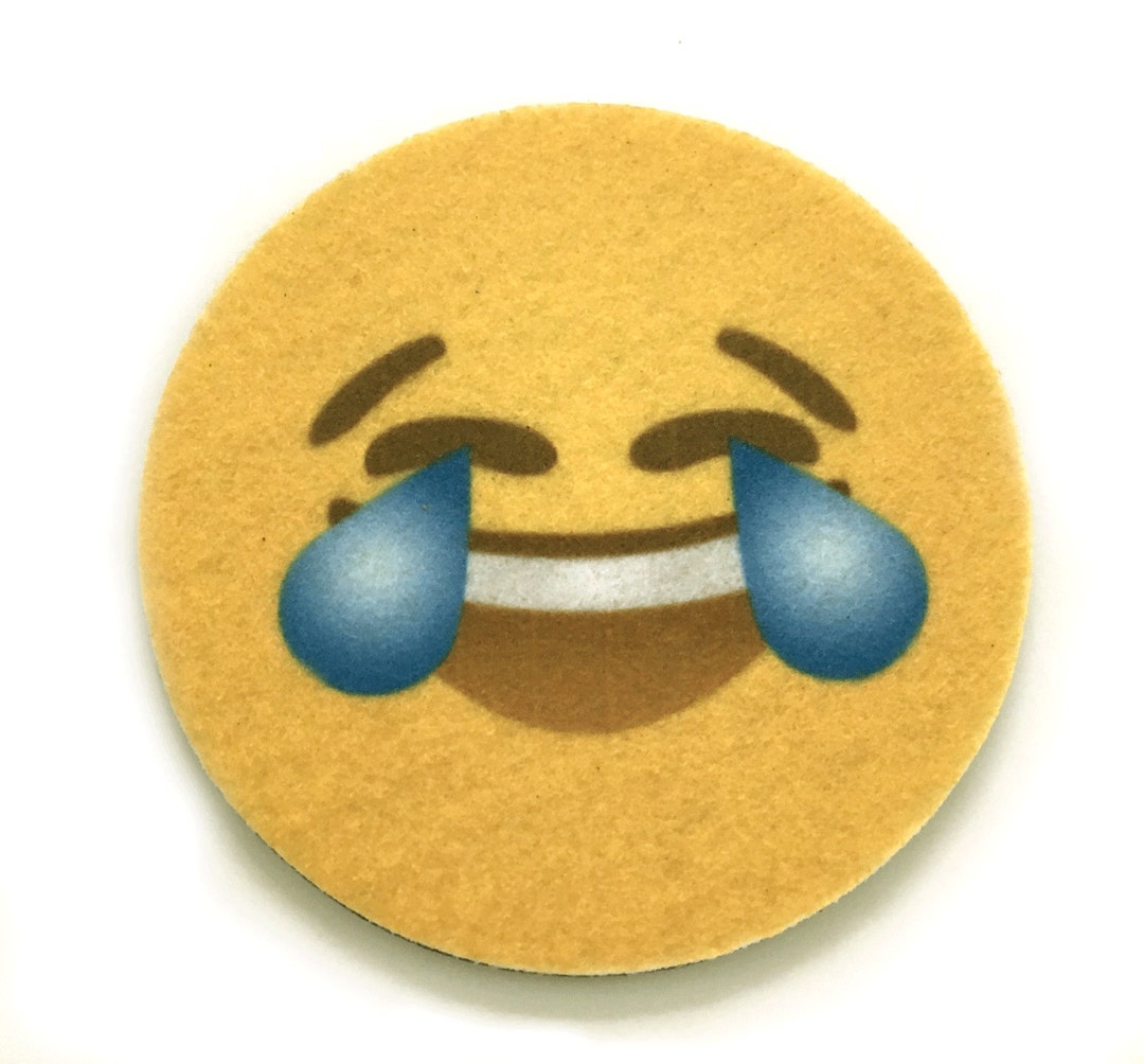 Face With Tears of Joy Emoji Car Coasters Emoji Auto Etsy