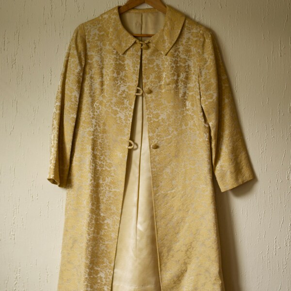 Vintage Floral Mustard Tapestry Jacket - Size Small -