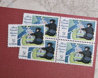 5c Mary Cassatt American Artist .. Vintage Unused US Postage Stamps .. Pack of 10 stamps. Impressionist art, gift for artists, art painting