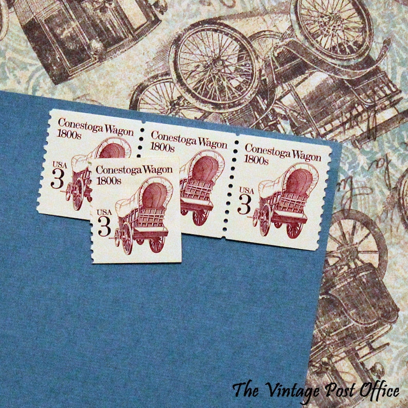 Ten 3c Conestoga Wagon .. Vintage Unused US Postage Stamps .. Etsy