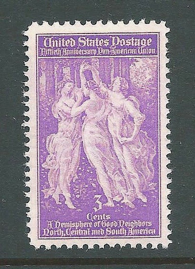 Vintage Unused US Postage Stamp 3c PAN-AMERICAN Union stamp of 1940.. Pack of 10 image 1