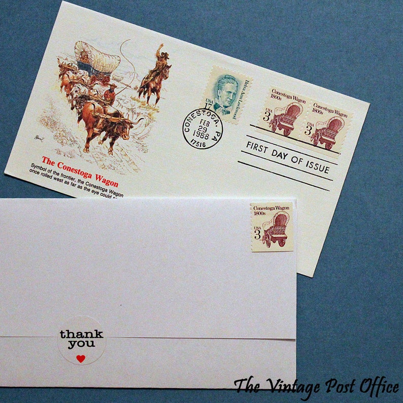 Ten 3c Conestoga Wagon .. Vintage Unused US Postage Stamps .. Etsy