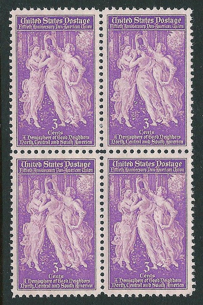 Vintage Unused US Postage Stamp 3c PAN-AMERICAN Union stamp of 1940.. Pack of 10 image 2