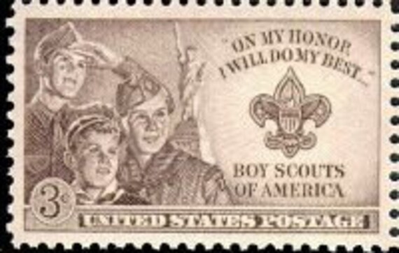 Vintage Unused US Postage Stamp 3c BOY SCOUTS issued 1950 .. Pack of 10