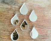 6 Acrylic Raindrops Pack - Mirror Silver 20 mm High Laser Cut Rain Drops