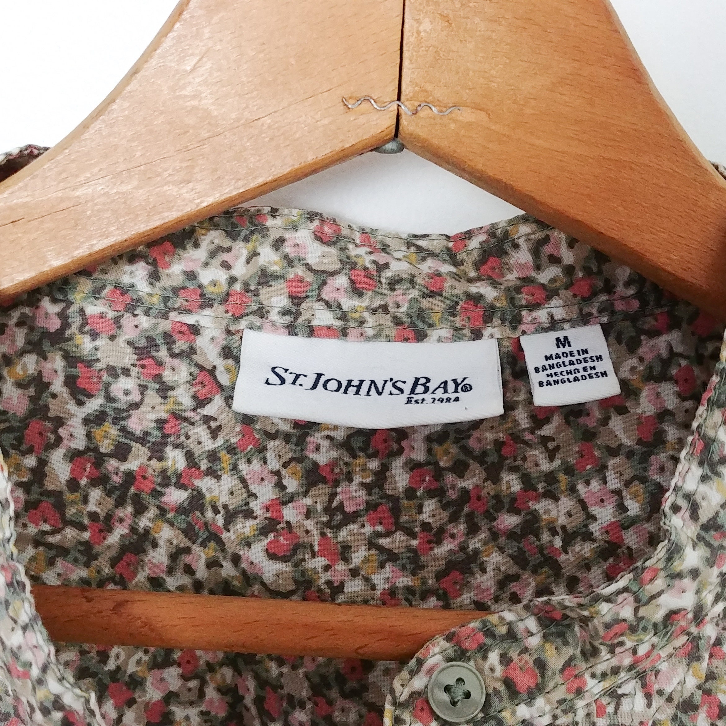 Tunique St. John's Bay Femme XXL Blanc - Imprimé Floral, Manches 3/4, Style Cottagecore Boho Décontracté