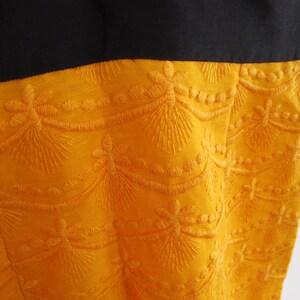 FREE SHIPPING Vintage inspired dress, size 10 beautiful golden yellow pencil skirt w/off white bloused top image 6