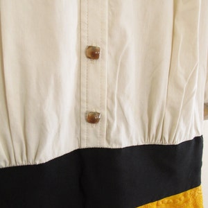 FREE SHIPPING Vintage inspired dress, size 10 beautiful golden yellow pencil skirt w/off white bloused top image 4