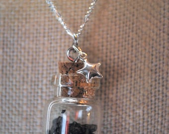 Genuine Meteorite Necklace on Sterling Silver chain,star necklace, meteorite fragments, boho, minimalist, geekery