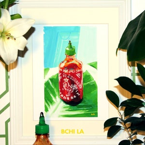 Sriracha Bottle Print Postcard 8.5"w x 11"h Print