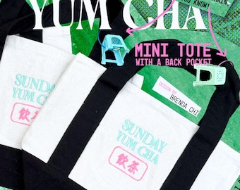 Sunday Yum Cha / Cantonese Dim Sum Mini Tote bag / Asian american tote / Chinese food bag