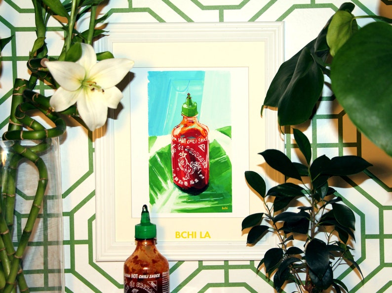 Sriracha Bottle Print Postcard 8.5"w x 11"h Print