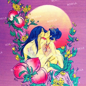 Heavenly Peach Banquet / Asian American LGBTQIA art image 2