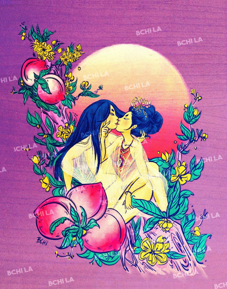 Heavenly Peach Banquet / Asian American LGBTQIA art image 2