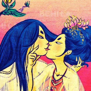 Heavenly Peach Banquet / Asian American LGBTQIA art image 1